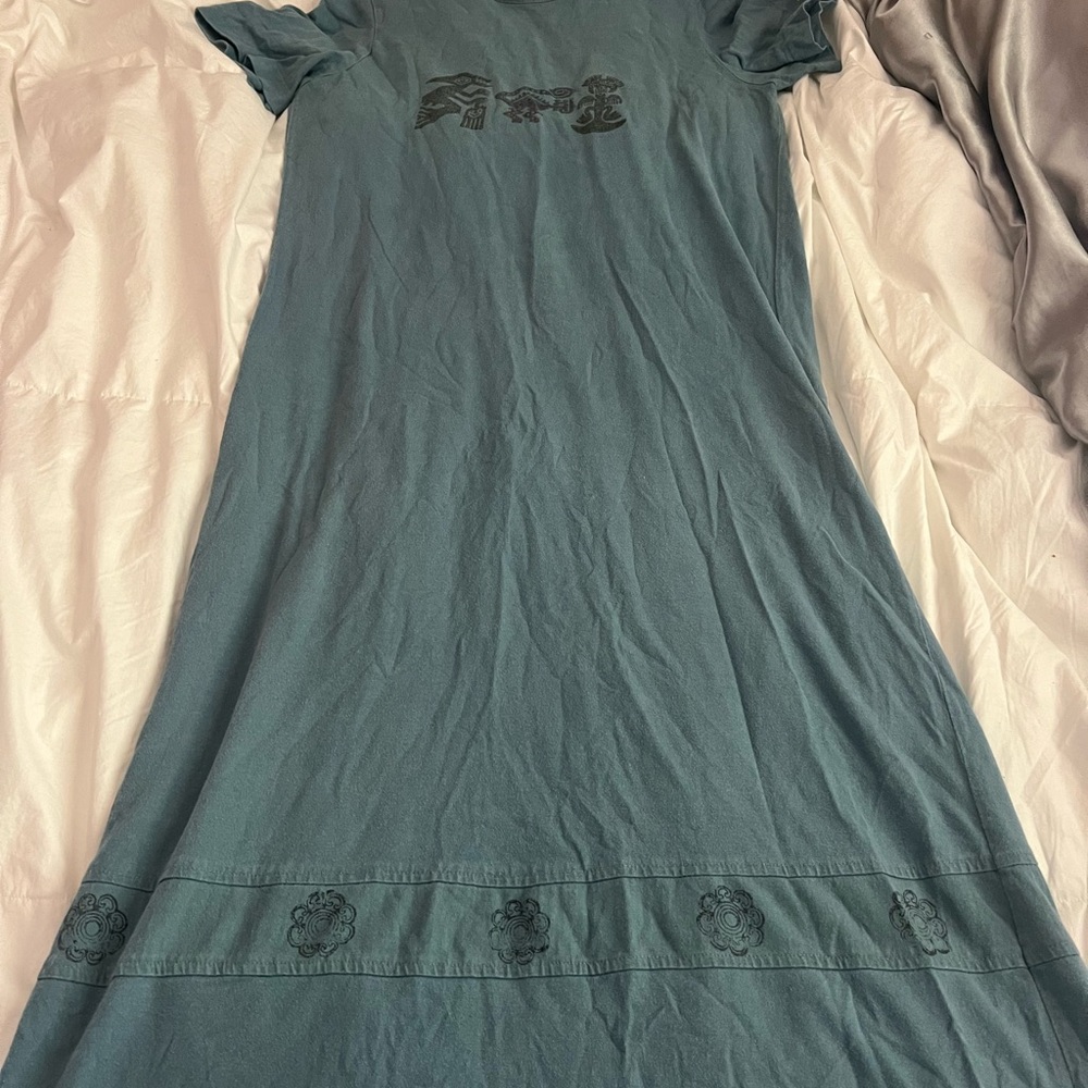 Blue Graphic Maxi Dress